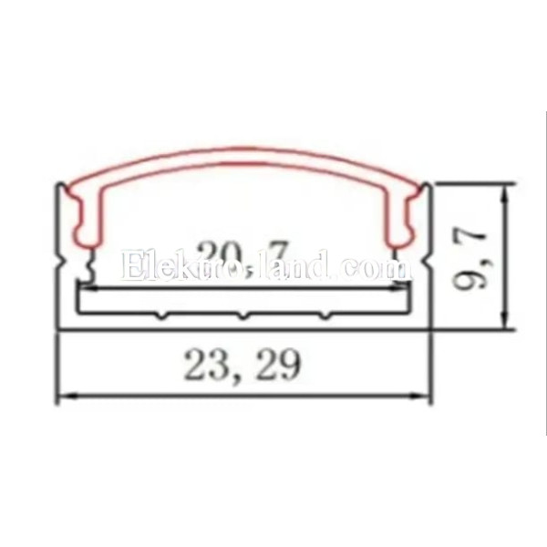 Профиль алюминиевый BIOM ЛП10A 23х10, анодированный (палка 2м), м